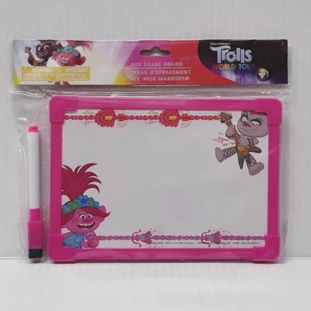 Trolls World Tour Poppy and Barb Pink Dry Erase Board & Marker